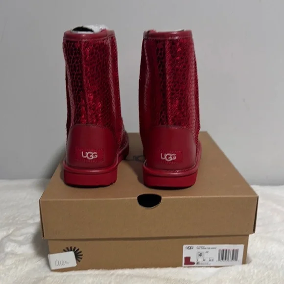 UGG Red Sparkle Ankle Boots